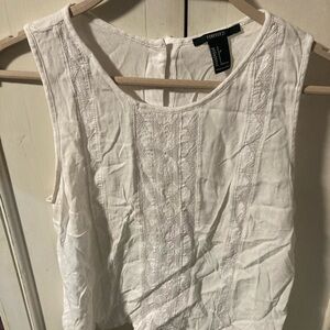 Forever 21 White Sleeveless Top